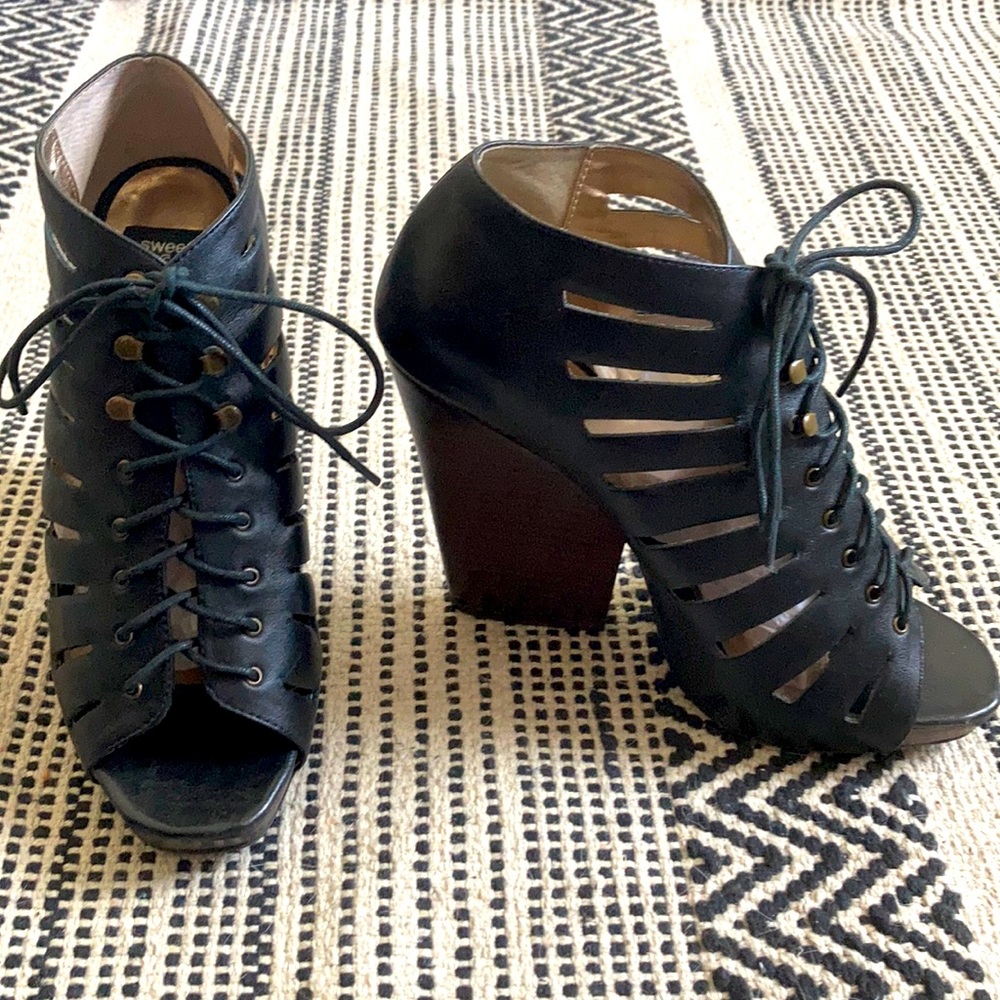 Leather Gladiator Booties - image 1